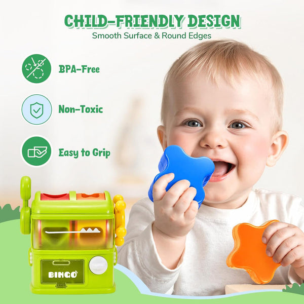 Open Ended Dino Feeder - Montessori Sensory Shape Sorter 12 Months+