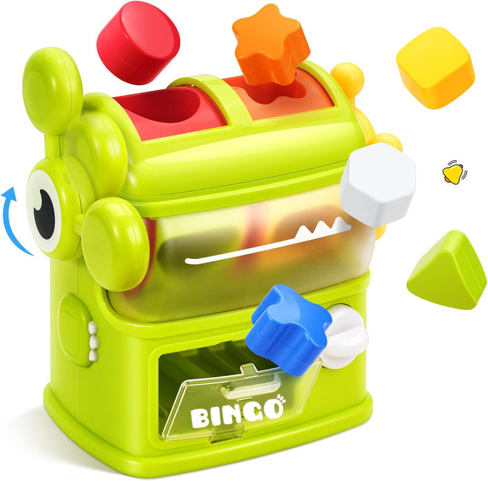Open Ended Dino Feeder - Montessori Sensory Shape Sorter 12 Months+