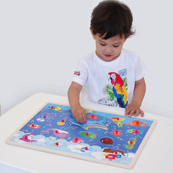 Open Ended Giant Peg Puzzle - Sea Animals 18 months+