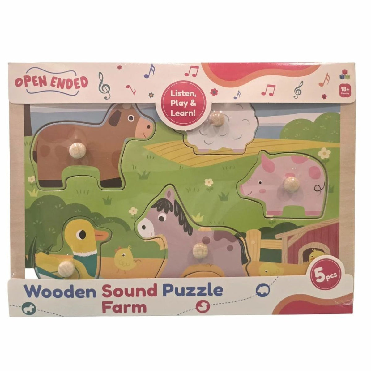 Open Ended Wooden Sound Puzzle - Farm