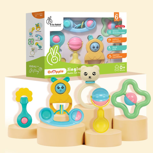 R For Rabbit Orapple Jingle Joy BPA-Free Rattle Set