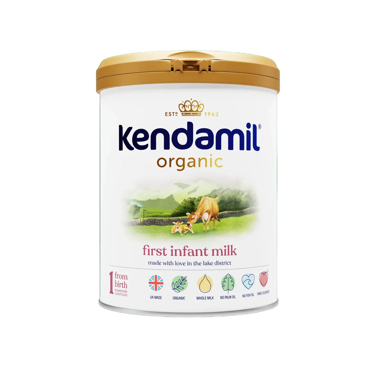 Kendamil Organic Stage 1 First Infant Milk – 0–6 Months, 800g (UK FLAG)