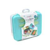 Melii Two - Tier Bento With Utensils Blue Mint Lime 6 Compartments