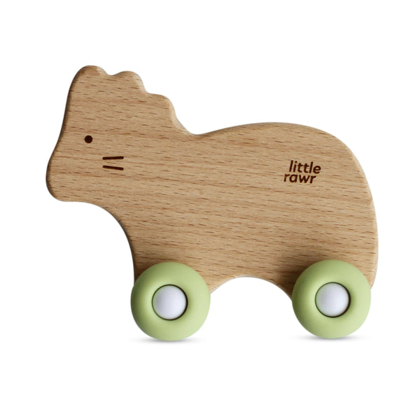 Little Rawr - Wood Wheelie Animal Green Lion