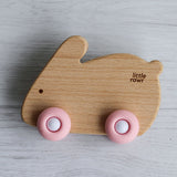 Little Rawr - Wood Wheelie Animal Pink Rabbit