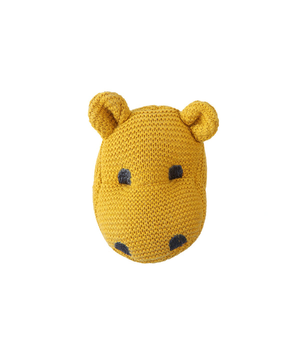 Pluchi Rattle Hippo - Tuscansun 100% Cotton Knitted Stuffed Soft Toy for Babies / Kids