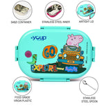 Youp Stainless Steel Silicone Rings Kids Lunch Box - Sea Green