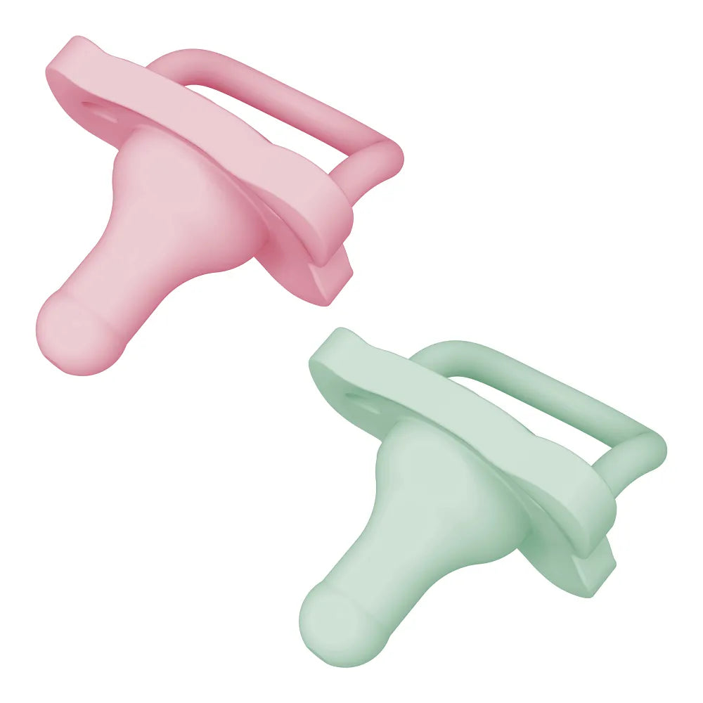 Dr. Brown's HappyPaci 100% Silicone One-Piece Pacifier 0-6M 2 Pack Pink & Green