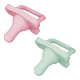Dr. Brown's HappyPaci 100% Silicone One-Piece Pacifier 0-6M 2 Pack Pink & Green