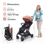 R For Rabbit Stroller Street Smart Ace Peach Black