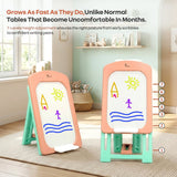 R for Rabbit Little Genius Doodle Duo Whiteboard & Chair Set One Size Peach Green