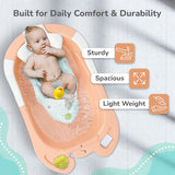R for Rabbit Bubble Double Snowy Bath Tub with Ergonomic Sling - Peach White