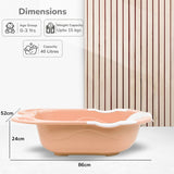 R for Rabbit Bubble Double Snowy Bath Tub with Ergonomic Sling - Peach White