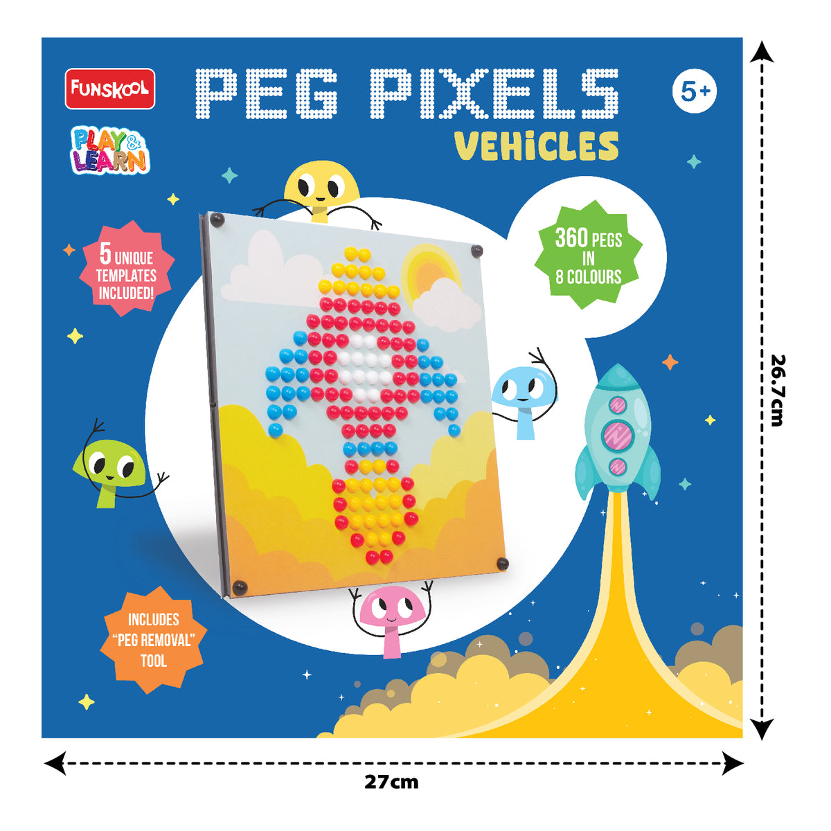 Funskool Peg Pixels Vehicles 360 Pieces Multicolour