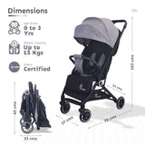 R For Rabbit Stroller Pocket Air Stroller Grey