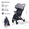 R For Rabbit Stroller Pocket Air Stroller Grey
