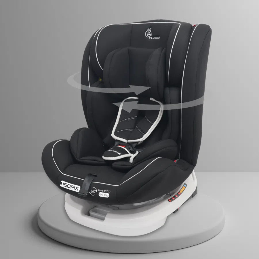 R For Rabbit Jack N Jill Grand ISOFIX Car Seat Pure Black