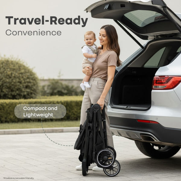 R for Rabbit Poppins Neo Baby Stroller One Size Pure Black