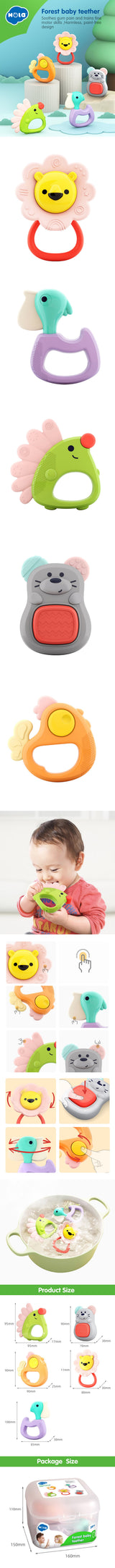 Hola Forest Baby Teether Set of 5 3M+ Multicolor