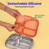 Basil Bento Quad 4-Compartment Stainless Steel Lunchbox 800 ml Coral Swirl