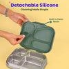 Basil Bento Quad 4-Compartment Stainless Steel Lunchbox 800 ml Emerald Moss