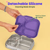 Basil Bento Quad 4-Compartment Stainless Steel Lunchbox 800 ml Purple Pop