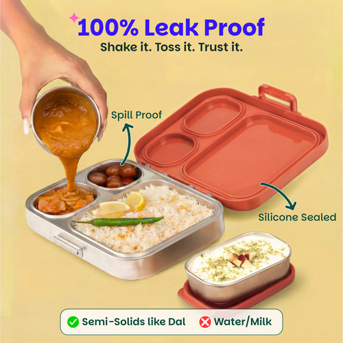 Basil Bento Quad+ Lunchbox 1250 ml Jaipuri Jaali