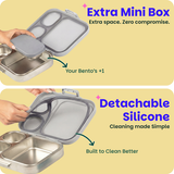 Basil Bento Quad+ Lunchbox 1250 ml Classic Grey