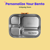 Basil Bento Quad 4-Compartment Stainless Steel Lunchbox 800 ml Coral Swirl