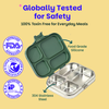 Basil Bento Quad 4-Compartment Stainless Steel Lunchbox 800 ml Emerald Moss