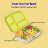 Basil Bento Quad 4-Compartment Stainless Steel Lunchbox 800 ml Mushroom Trail