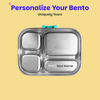 Basil Bento Quad 4-Compartment Stainless Steel Lunchbox 800 ml Teal Garden