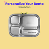 Basil Bento Quad 4-Compartment Stainless Steel Lunchbox 800 ml Mushroom Trail