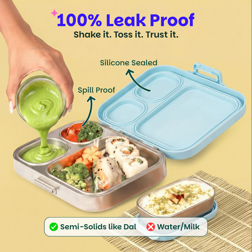 Basil Bento Quad+ 3+1 Compartment Lunchbox 1250 ml Sakura Bloom
