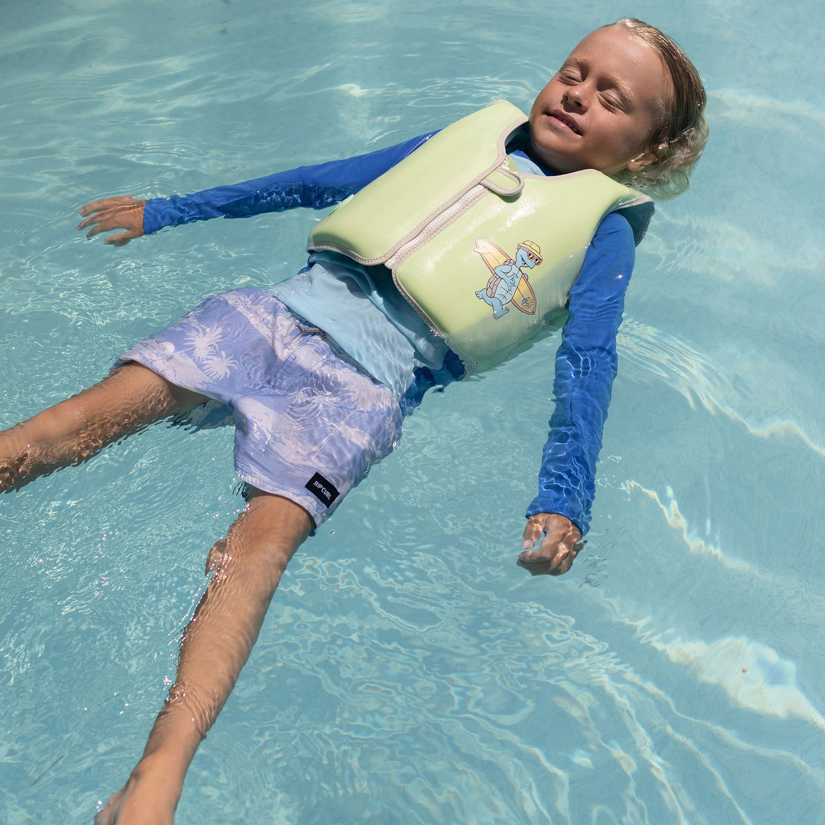 SUNNYLIFE Kids Swim Vest Shred Turtle Age 3-6 Years - Green
