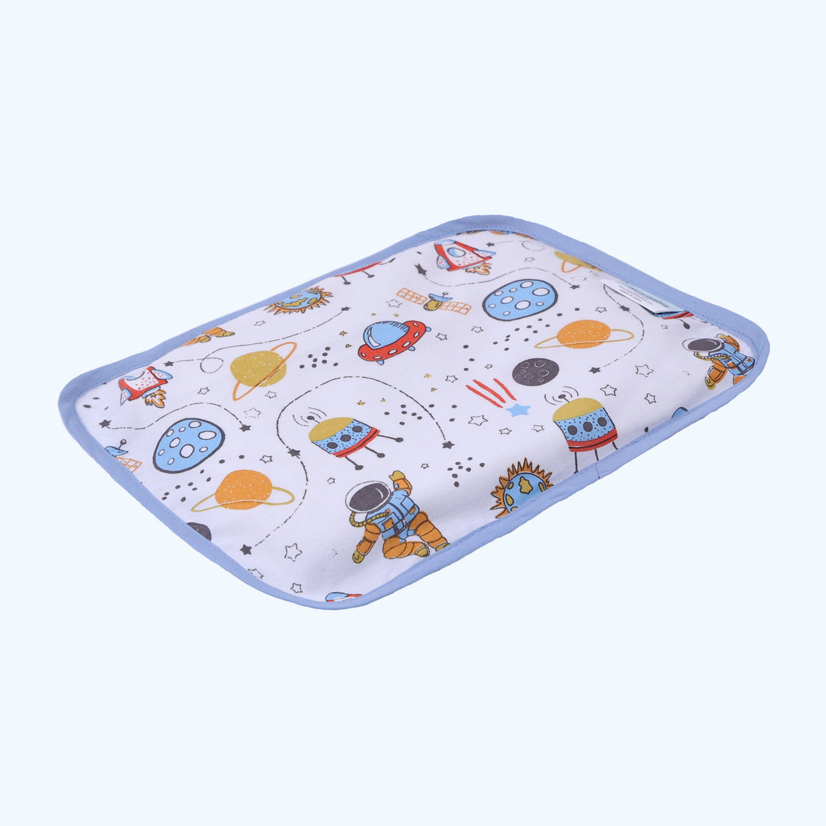 Abracadabra Rai Mustard Seed Baby Pillow – Rocketman Blue