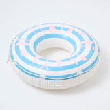 SUNNYLIFE Blue Stripes Inflatable Retro Pool Ring De Playa Stripe