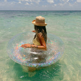SUNNYLIFE Transparent Inflatable Pool Ring Glitter