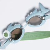 Sunnylife Blue Color Mini Swim Goggles For Kids Shark Tribe Khaki