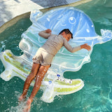 SUNNYLIFE Kids Lie-On Float Burger Boy The Sea Kids Blue-Lime