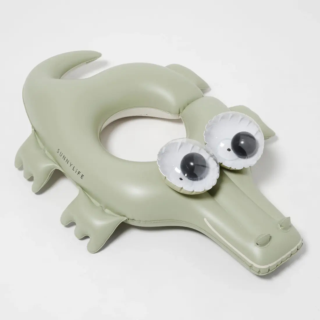 SUNNYLIFE Kids Tube Pool Ring Cookie the Croc - Khaki