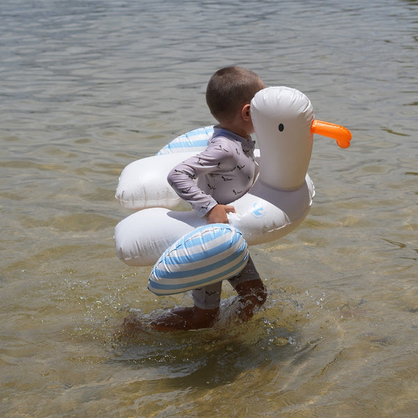 SUNNYLIFE Kids Tube Pool Ring Sid The Seagull- Blue