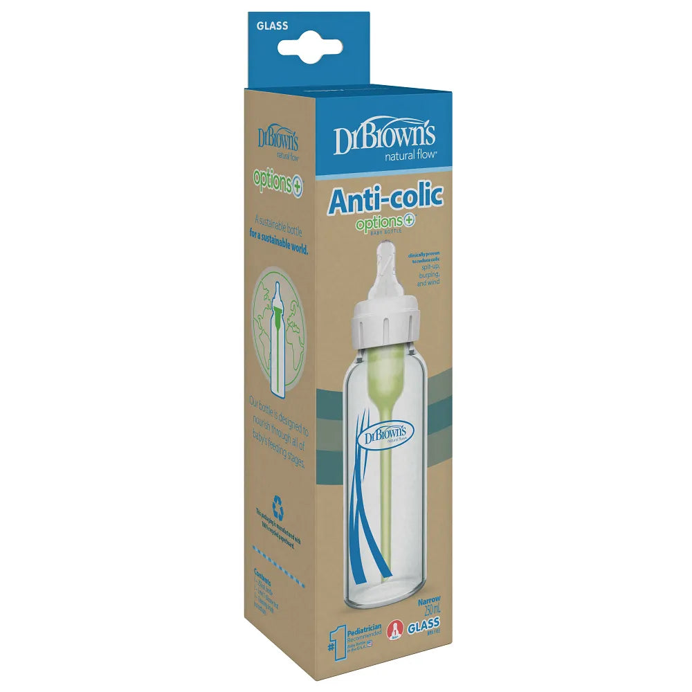 Dr. Brown’s Options+ Narrow Glass Anti-Colic Baby Bottle 250 ml