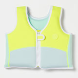 SUNNYLIFE Swim Vest 3-6 Salty the Shark Aqua Neon Yellow
