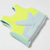 SUNNYLIFE Swim Vest 3-6 Salty the Shark Aqua Neon Yellow