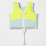 SUNNYLIFE Swim Vest 2-3 Salty the Shark Aqua Neon Yellow