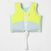 SUNNYLIFE Swim Vest 2-3 Salty the Shark Aqua Neon Yellow