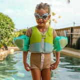 SUNNYLIFE Swim Vest 2-3 Salty the Shark Aqua Neon Yellow