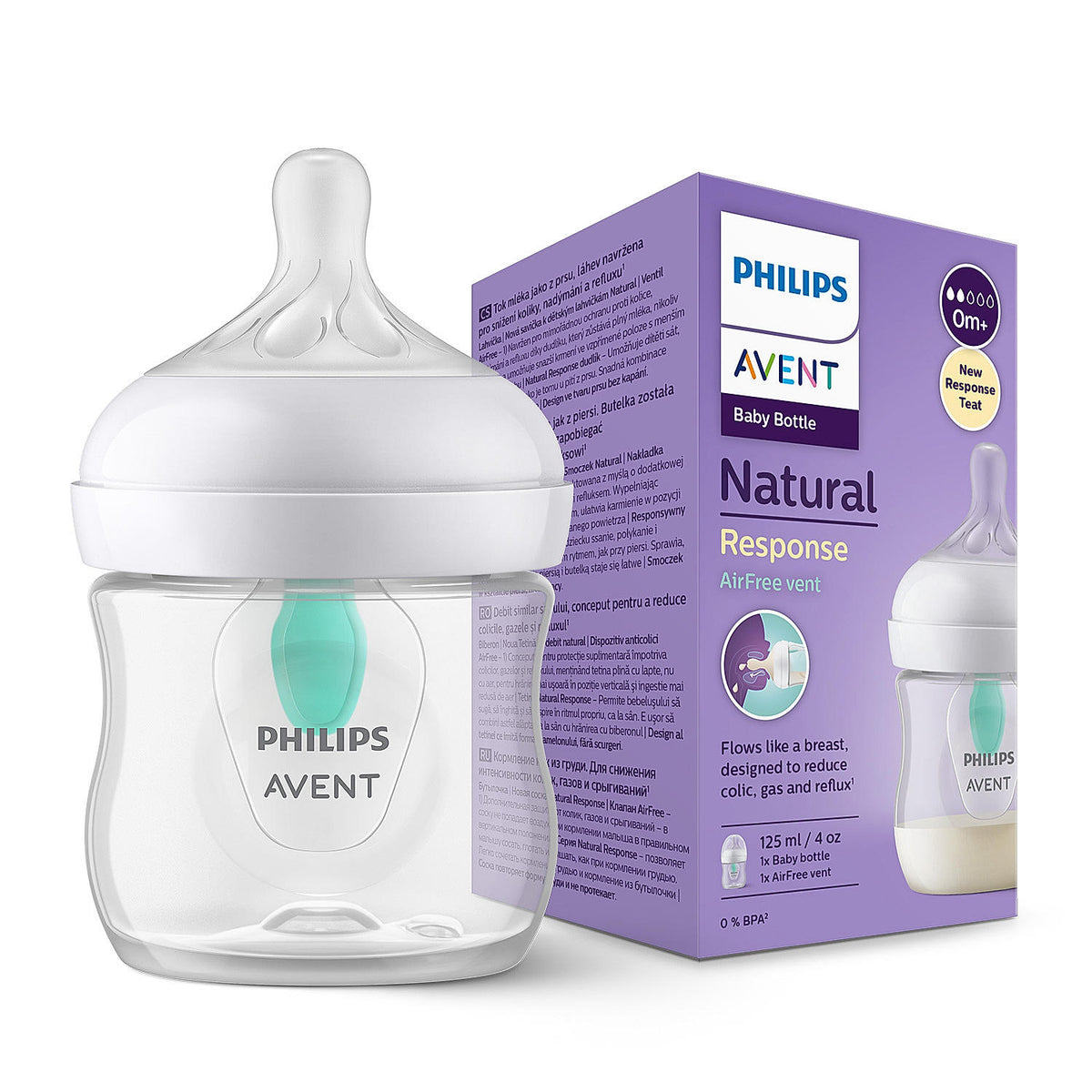 Philips Avent Natural Response Bottle with AirFree Vent 125 ml – 0m+