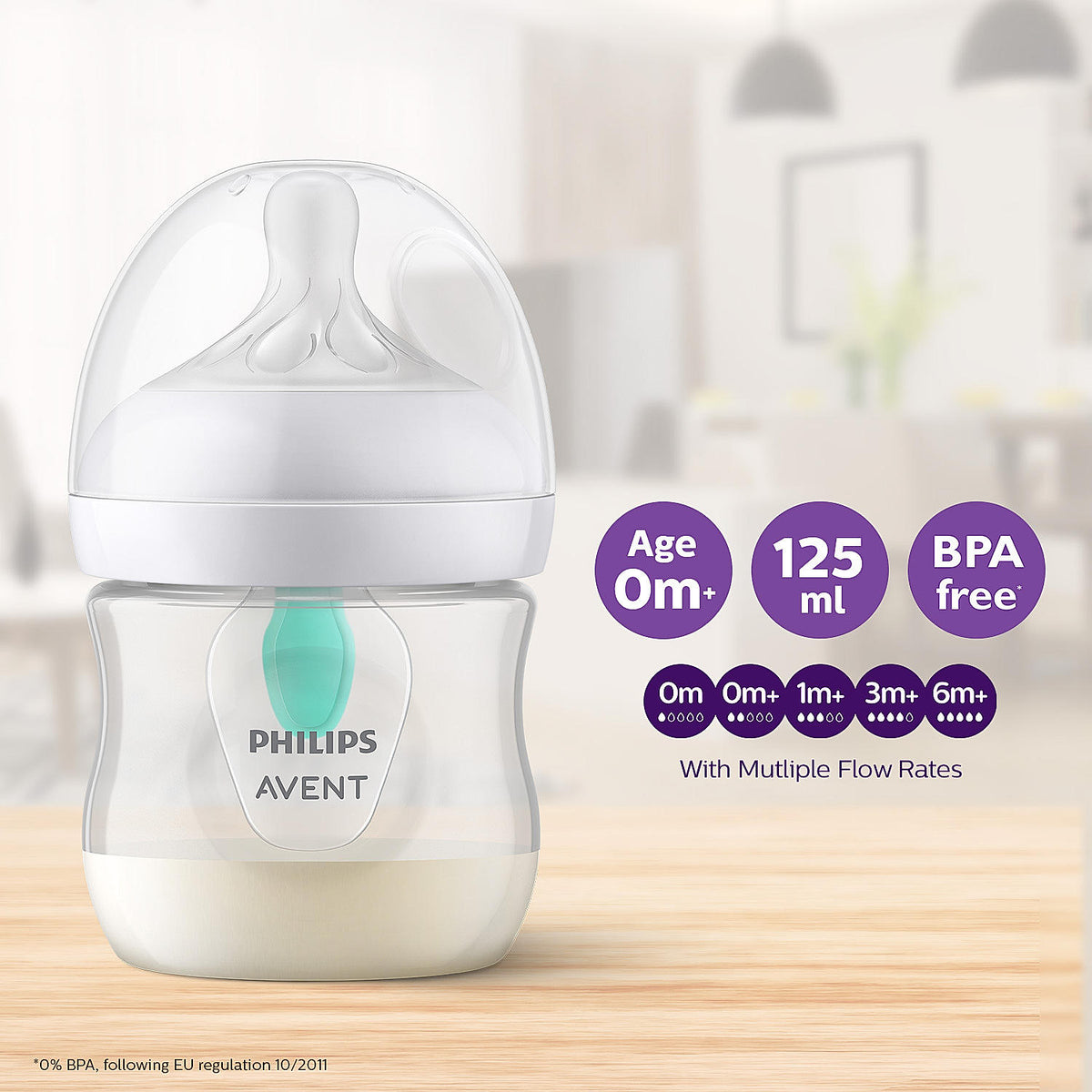 Philips Avent Natural Response Bottle with AirFree Vent 125 ml – 0m+